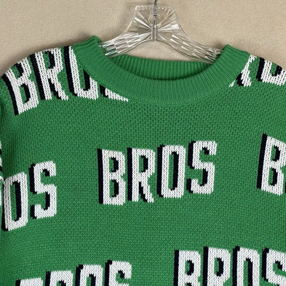 Neoity Sweater Mens One Size Green Bros‎ Bros Bros Knit Crewneck Pullover Adult